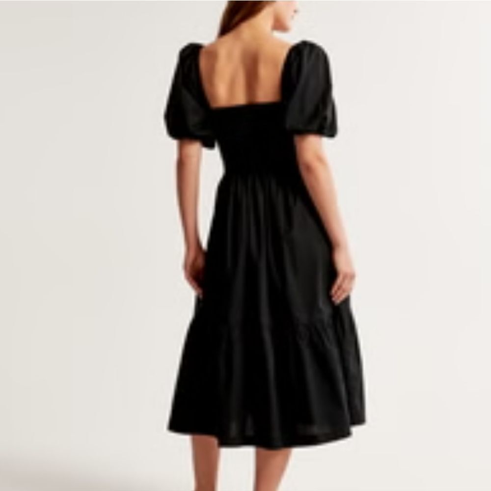 Elegant Black Puff Sleeve Dress